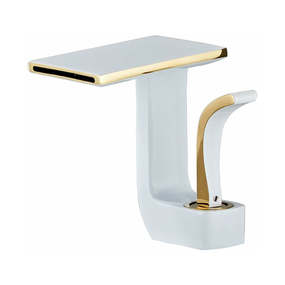 Bathroom Faucet, White Gold Finish, Contemporary Design, Ceramic Cartridge Ensuring Smooth Operation, Timeless Style For Your Bathroom Vanity 9169997701077