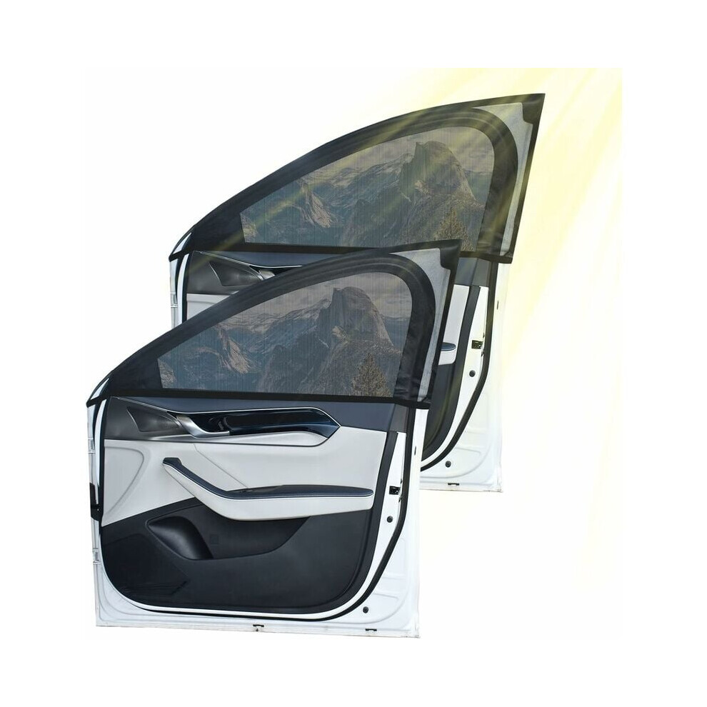 Universal Size Car Sunscreen, Super Stretchy Material, Blocks Harmful Sun Rays, Breathable Heat Insulation, Enhances Privacy, Easy Installation, 2 9433291298282
