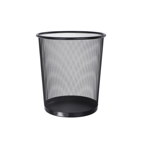 Silver Epoxy Coating Trash Bin, Versatile Room Use With Scratch Resistant Metal Construction And Deep Capacity For Easy Garbage Storage, Tapered