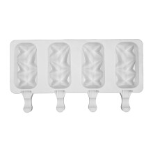 Múnlaí Popsicles Císte Pop Mold4Cavities Múnlaí Cácaí Pop Oighir, Múnlaí Uachtar Reoite Silicone In-athúsáidte le Bataí, Múnlaí