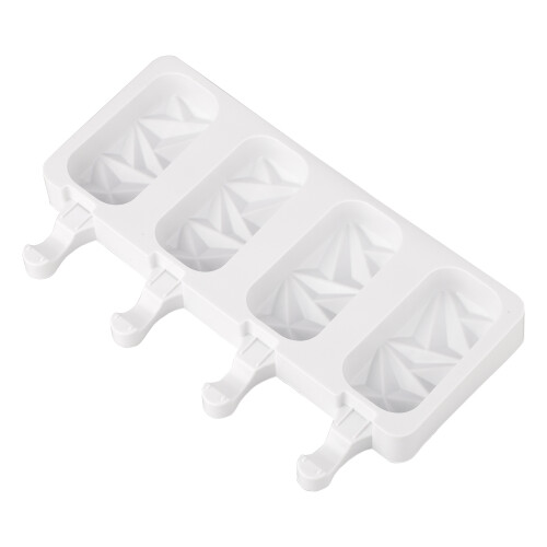Καλούπια παγωτού σιλικόνης Cake Pop Mold4Cavities, αντικολλητικά οβάλ καλούπια παγωτού με 2