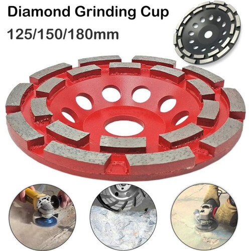 Disco de desbaste diamantado para concreto, compatível com esmerilhadeira angular, com dupla fileira de segmentos e areia diamantada de alta 2