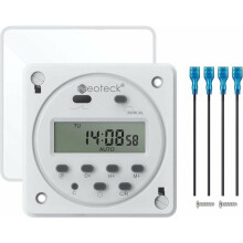 Automated Digital Timer Switch with 16Amp Capacity, Waterproof and Dustproof for Outdoor Electrical Boxes (DC12V Input)