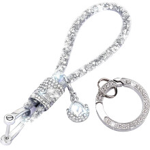 Portachiavi multifunzione da donna, portachiavi alla moda con elementi in cristallo scintillante, strass e cristalli fatti a mano e super brillanti