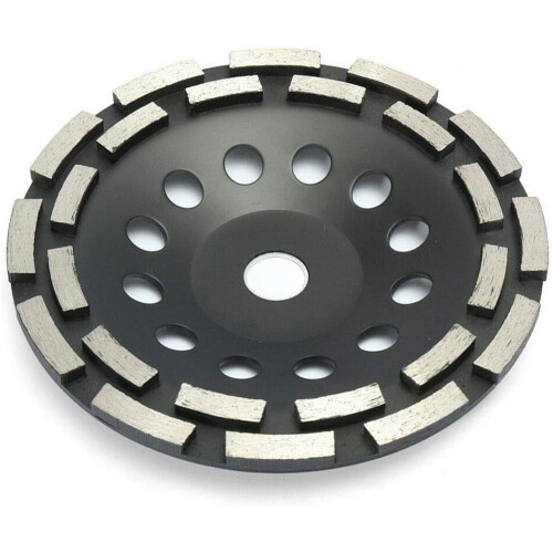 Disco de desbaste diamantado para concreto, compatível com esmerilhadeira angular, com dupla fileira de segmentos e areia diamantada de alta 1