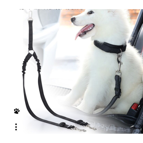 Pet Walking Essential, Double Leash Separator with Reflective Stripes, Adjustable Length for Customized Control, Shock Absorbing Bungee for Active 2