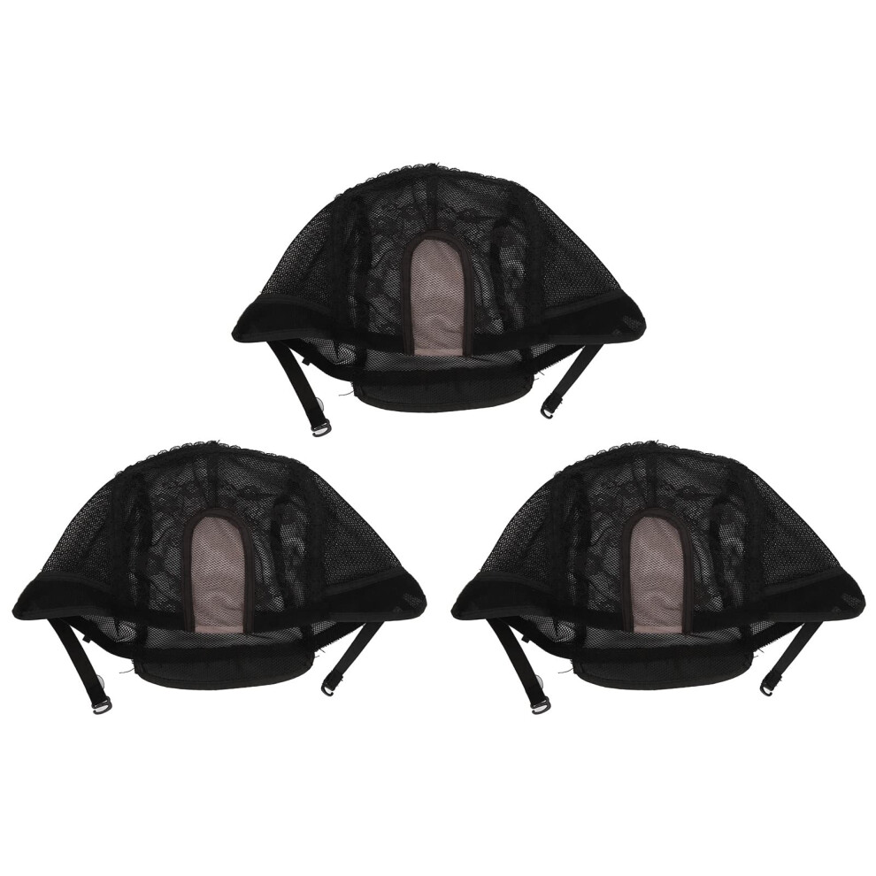 Unisex Wig Cap 3 Pack Soft Breathable Nylon Dome Stocking Cap For Making Wigs Women Men