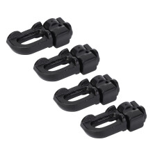 4Pcs Carbon Steel L Track Double Stud Tie Down Fittings for Truck Bed Trailer Black