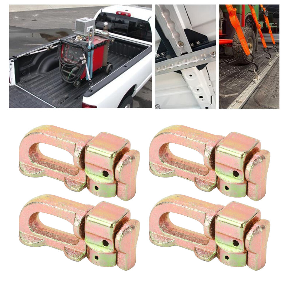 4Pcs Carbon Steel L Track Double Stud Tie Down Fittings For Truck Bed & Trailer Gold 8451381117320