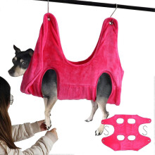 (L, pink) Pet Hammock Dog Cat Grooming Hammock Restraint Bags Convenient use in Bathing Washing Bathing Nail Trimming