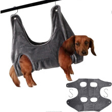 (M, gray) Pet Hammock Dog Cat Grooming Hammock Restraint Bags Convenient use in Bathing Washing Bathing Nail Trimming