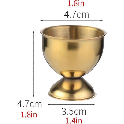 (Gold) Egg Cups Set Stainless Steel Soft Boiled Egg Cups Holder Stand Egg Cup Tray Include 4 Eggs Kitchen 2