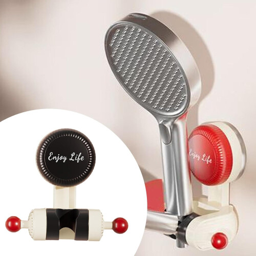 2X Wall Mounted Adjustable Shower Head Holder, Universal Suction Bracket Fits Most Handheld Models 2