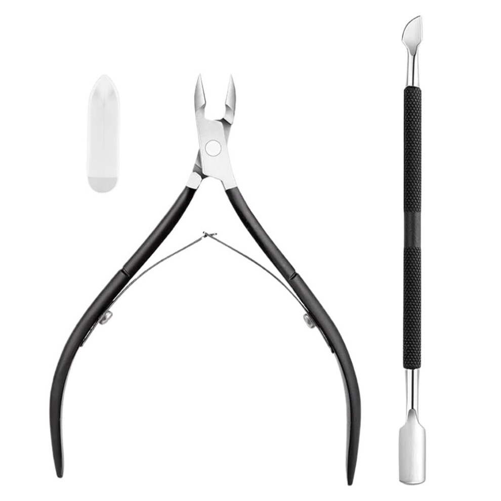 Stainless Steel Cuticle Nippers with Precision Cutting Blades and Ergonomic Curved Handles