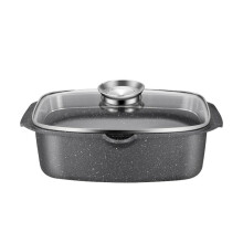 Large NonStick Oval Steamer Pot for Fish and Vegetables with Stone Coating for Home Cooking