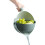 Multifunctional Colander 2-in-1 Plastic Kitchen Strainer Bowl Drain Basket Colander   (Green)   -Yx 1