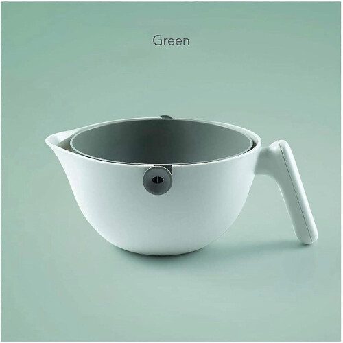 Multifunctional Colander 2-in-1 Plastic Kitchen Strainer Bowl Drain Basket Colander   (Green)   -Yx 1