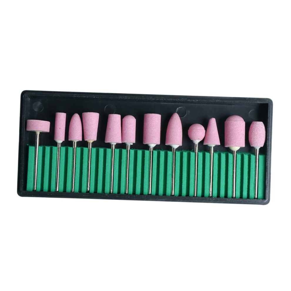 12pcs Electric Nail Drill Bits Set for Gel Polish Removal and Precise Surface Shaping