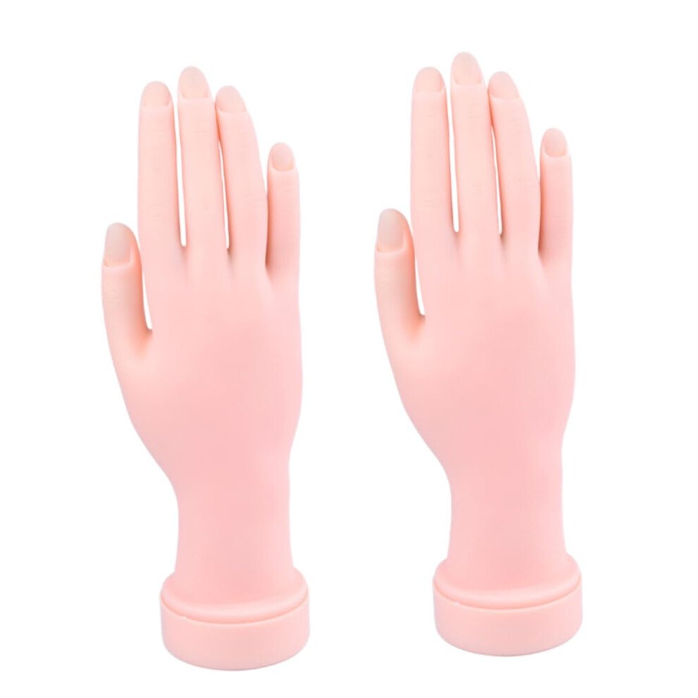 2Pcs LifeSized Lifelike Nail Practice Hand for Beginners, Reusable Manicure Training Model