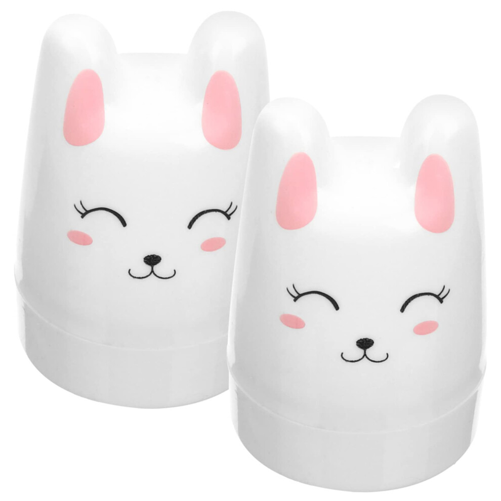 2Pcs Bunny Silicone Nail Art Stamper with Scraper for DIY Nail Design and Manicure