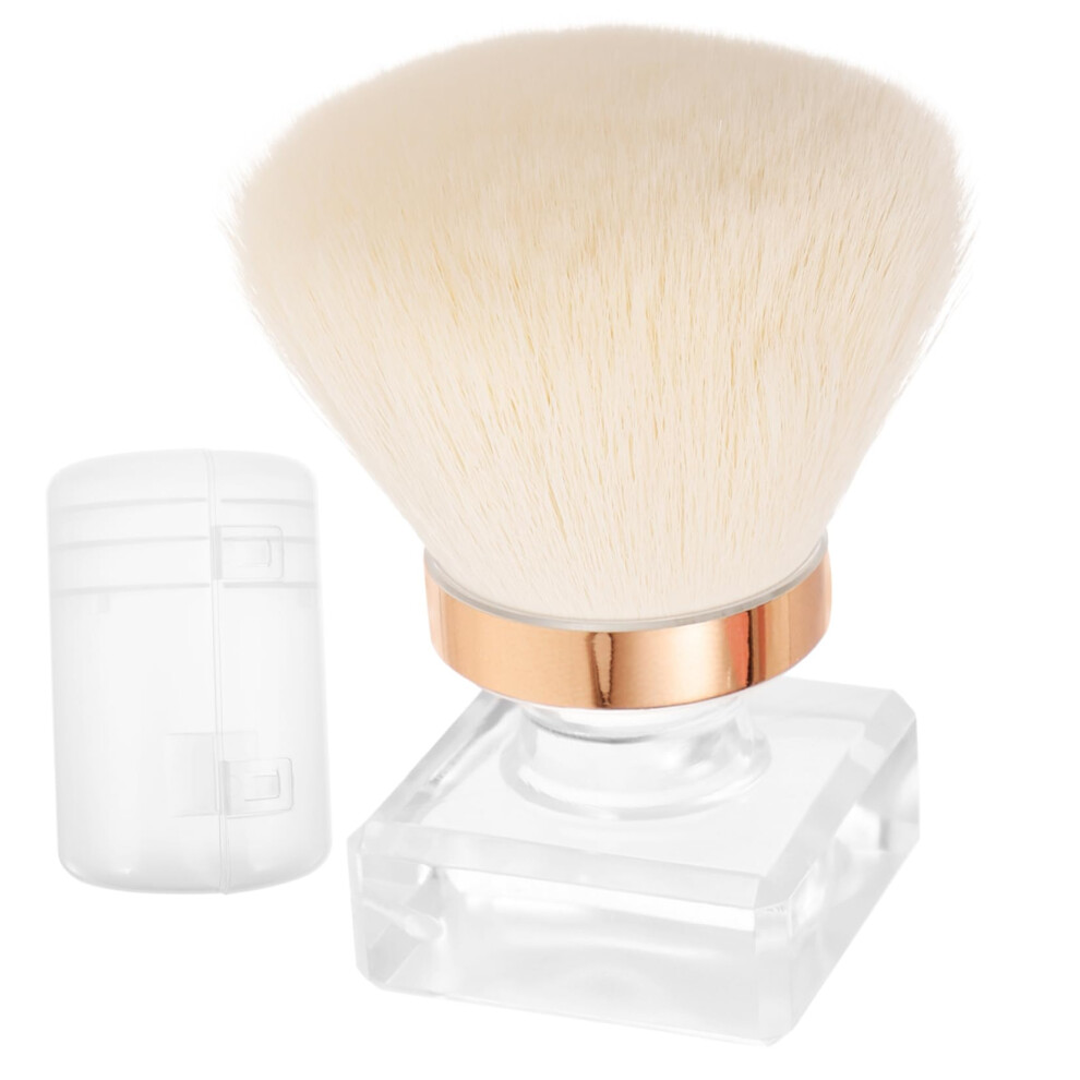 Dual Purpose Nail Cleaning and Powder Makeup Brush with Soft Bristles for Manicure and Pedicure