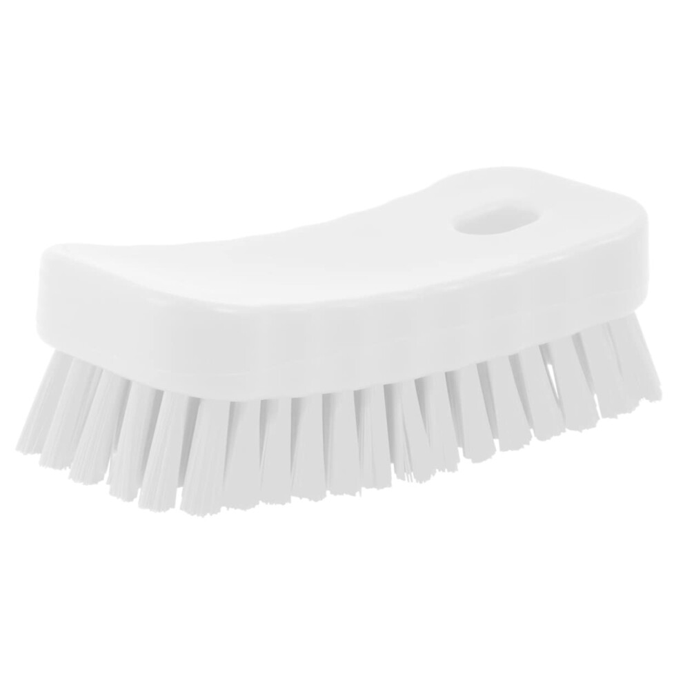 White Nail Brush With Gentle Elastic Bristles For Fingernail Cleaning, Soft Handheld Scrubbing For Hands And Feet