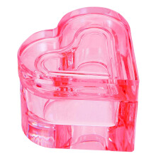 Heart Shaped Glass Nail Art Dish with SpillProof Lid for Acrylic Powder and Accessories Storage