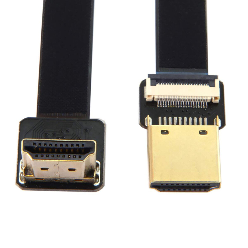 Fpv Hdmi Cable 0.5M Up Angled 90 Male To Male Flexible Fpc Flat For Drone Aerial Photography 9450606191694