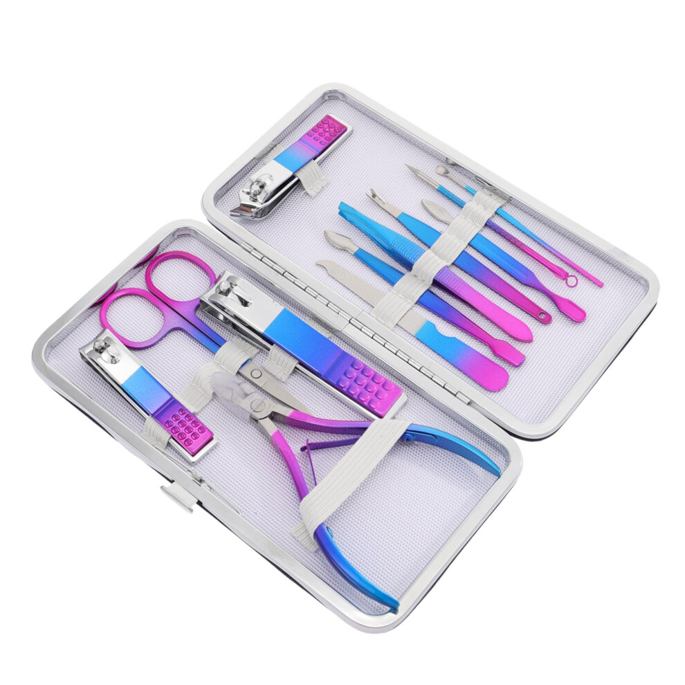 Professional Stainless Steel Manicure Set 12Piece Nail Grooming Kit with Clippers and Cuticle Tools