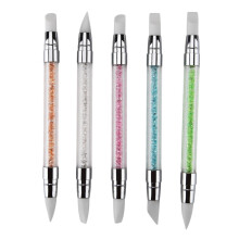Nail Art Tools Set 5pcs Dual Head Gel Nail Brush and Dotting Pen Silicone Carving Pens for Manicure