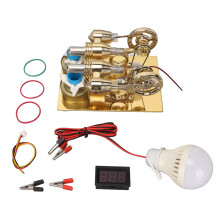 Esperimento scientifico di fisica con display da tavolo, kit motore Stirling meccanico in metallo per la conversione di energia