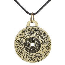 Kraftvoller Geldamulett für Fülle, Symbol kulturellen Reichtums aus Messing, chinesischer Wohlstandsanhänger, Glücksmünzen-Charm im Retro-Stil,