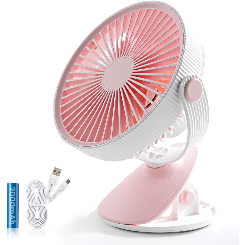 Portable Desk Fan For Office Home, Battery Operated Rechargeable Fan With Oscillating Function, Quiet Cooling, Adjustable Angle, Detachable Cover,-image-OPC-PQVBWSS-NEW