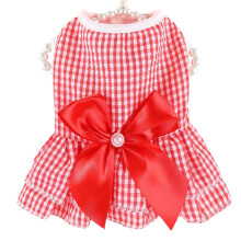 Prinzessinnenkleid für Haustiere mit Leinenringbefestigung, leicht anzuziehender, weicher Baumwoll-Polyester-Stoff für Geburtstags- und