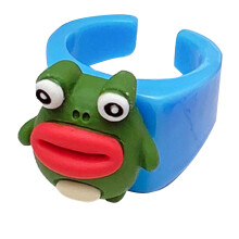 Finger Jewelry with Ugly and Sausage Mouth Detail, Cartoon Animal Charm Resin Rings for Versatile Fashion Accessories, Opening Rings Designed for Fun