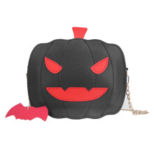 Leichte Halloween-Kürbis-Handtasche mit verstellbarem und abnehmbarem Riemen, strapazierfähige Umhängetasche aus PU-Leder mit leichtgängigem