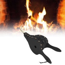 Fireplace Bellows Antique Wooden Air Blower with Ergonomic Handle for BBQ Campfire Indoor Fire Starting