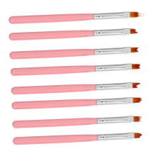 8pcs Professional Nail Art Brush Set with Gel Nail Painting Pen for Precise Detailing and Design