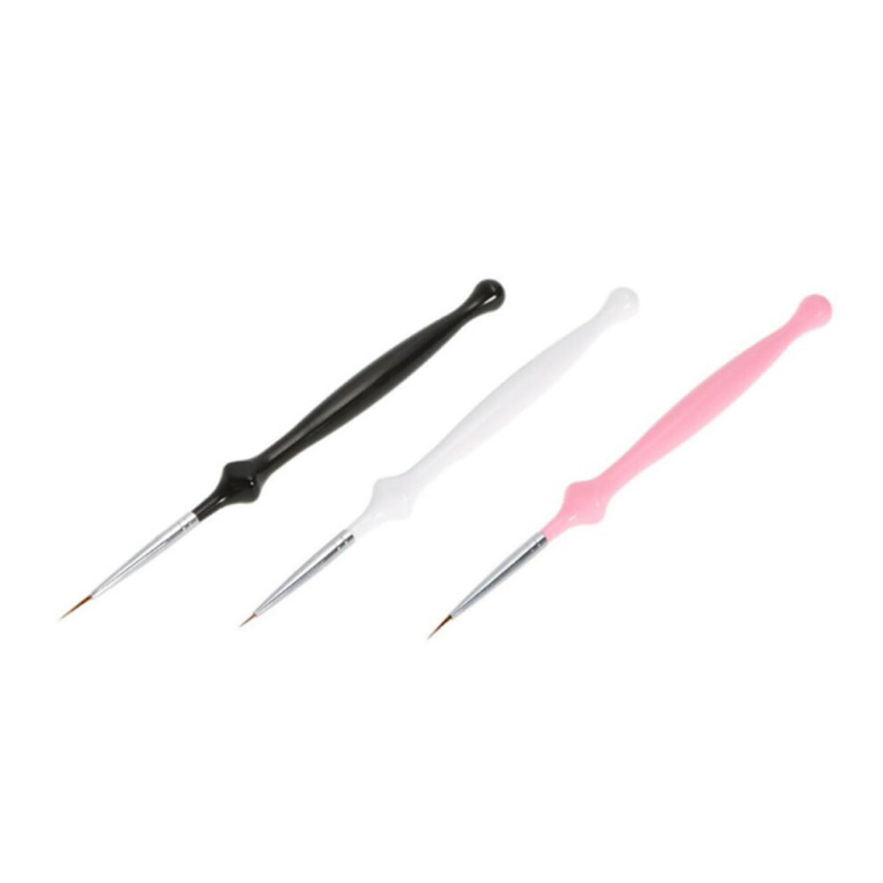 Nail Art Brush Set 3pcs for Fine Line Gel Polish Painting with Precision Detail and Salon Quality