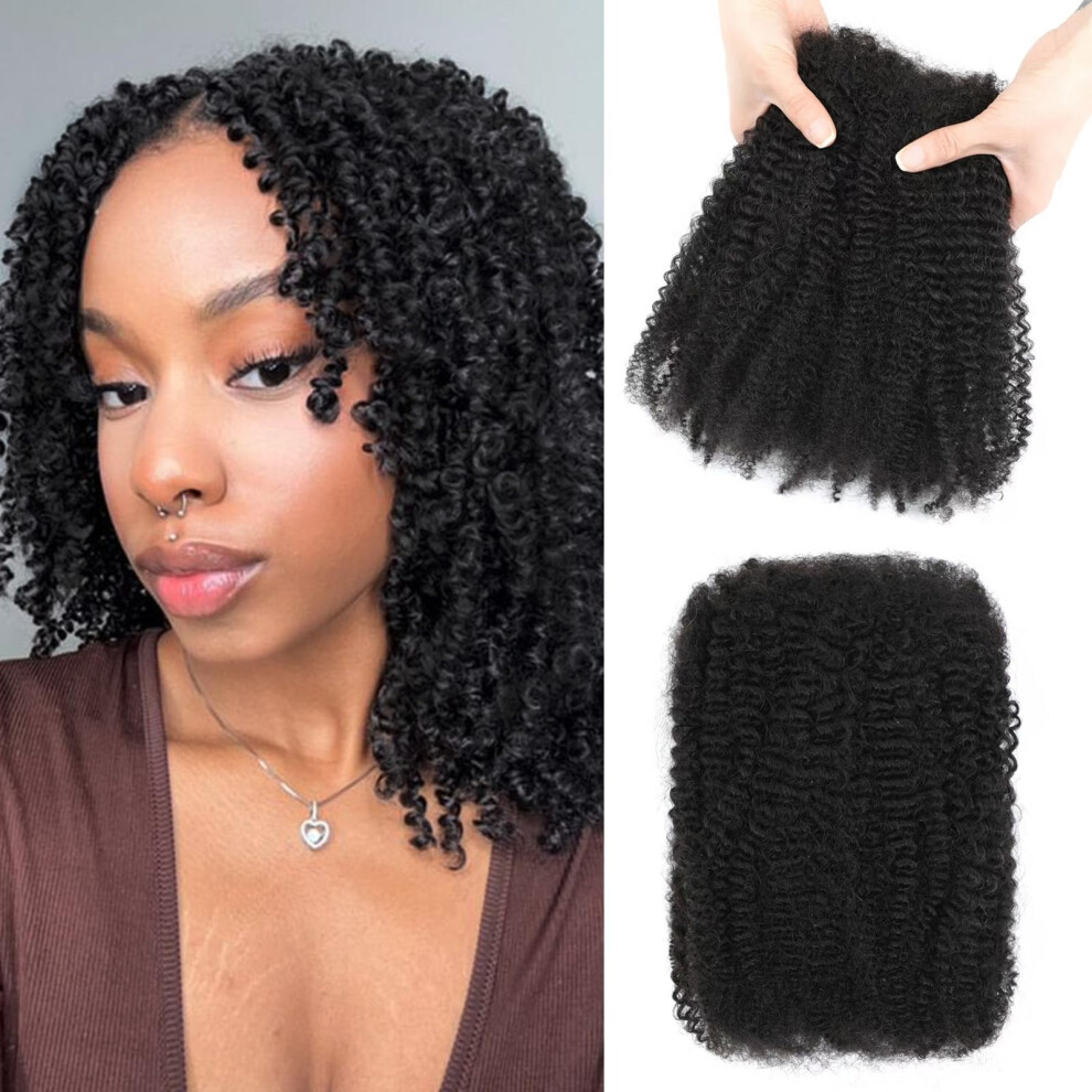 Unisex Black Afro Kinky Human Hair 18 Inch Natural 4C Bulk For Dreadlocks, Braiding, Loc Extensions