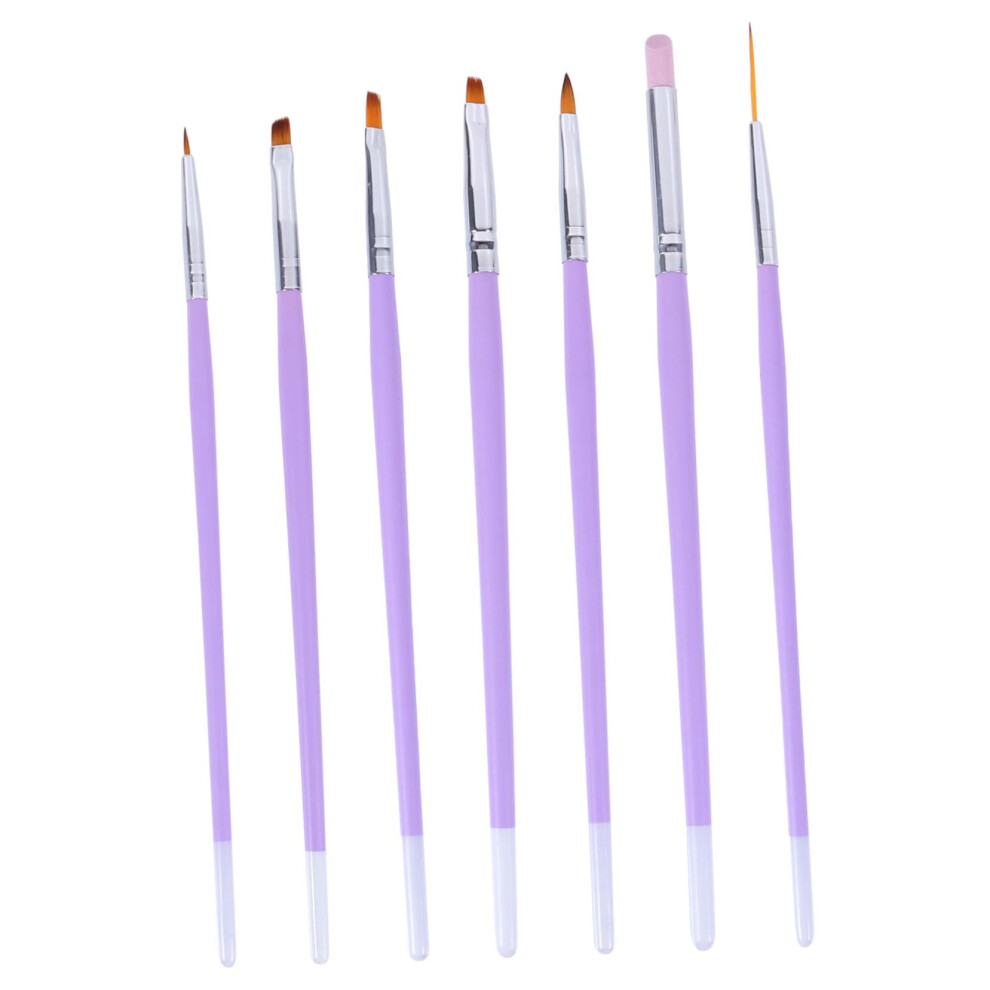 7Pcs Nail Art Brushes and Pen Set with Dual Function Design for Precise Gel Polish Detailing