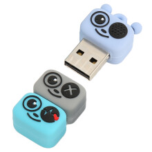 Clé USB en PVC cartoon abeille 64GB Bleue, portable, USB 2.0