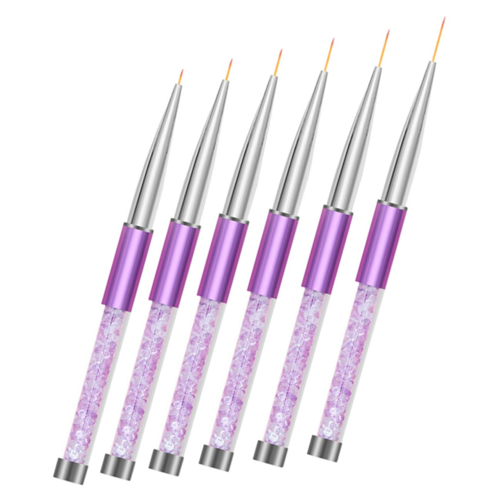 6Pcs Professional Nail Art Brushes and Liner Pens with Precision Tips for SalonQuality Designs