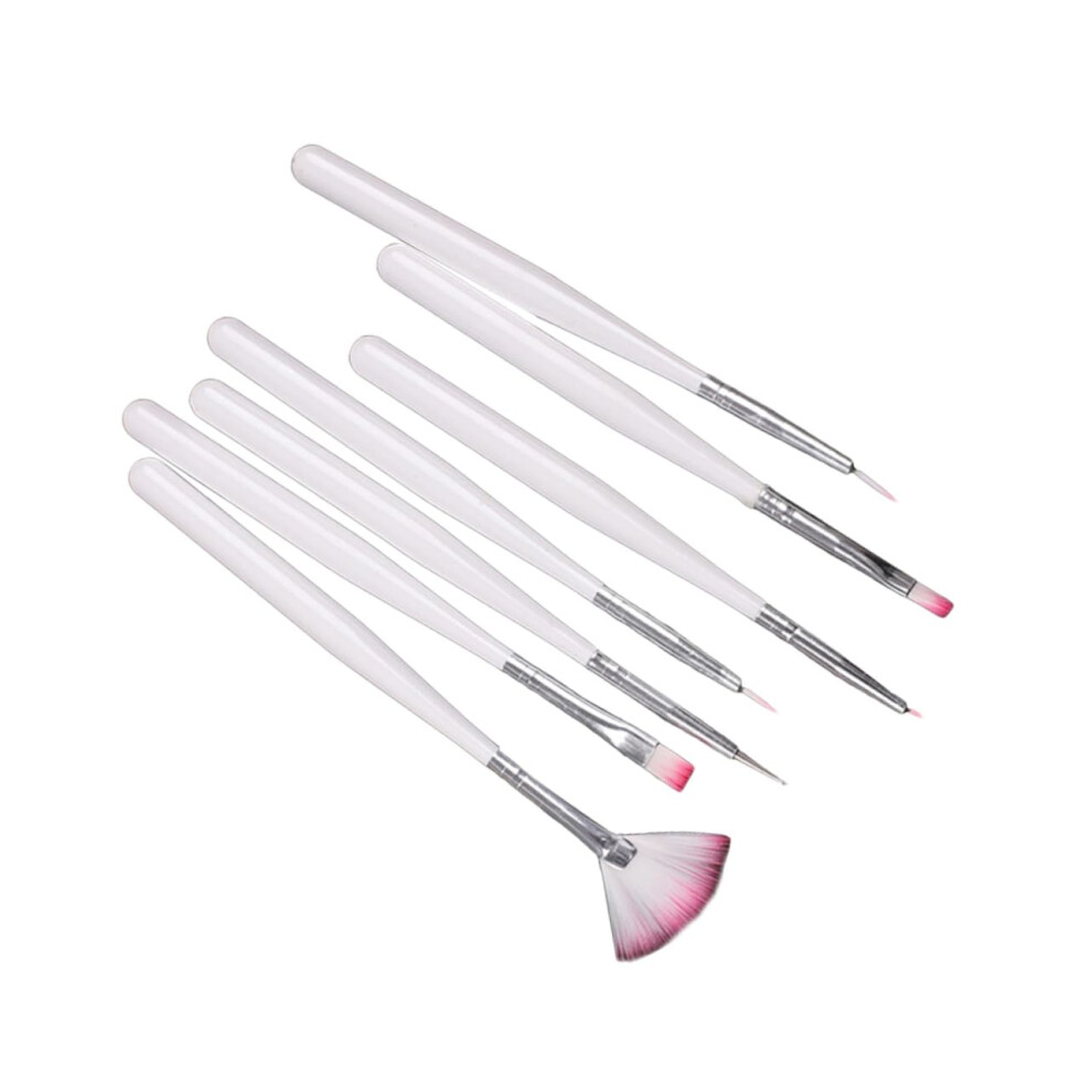 Nail Art Brush Set 7pcs with Precision Detail Control for Gel Nails and Fine Painting Designs