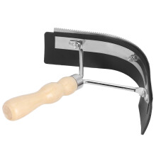Horse Grooming Tool with Wood Handle, Ergonomic Grip, Dual Scraper for Horses Cattle Donkeys