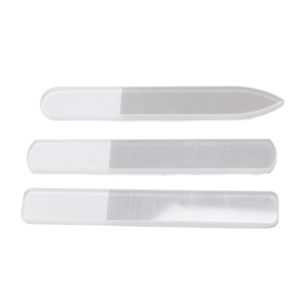 Glass Nail File Set with Case for Gentle Precision Filing and Professional Manicure Use
