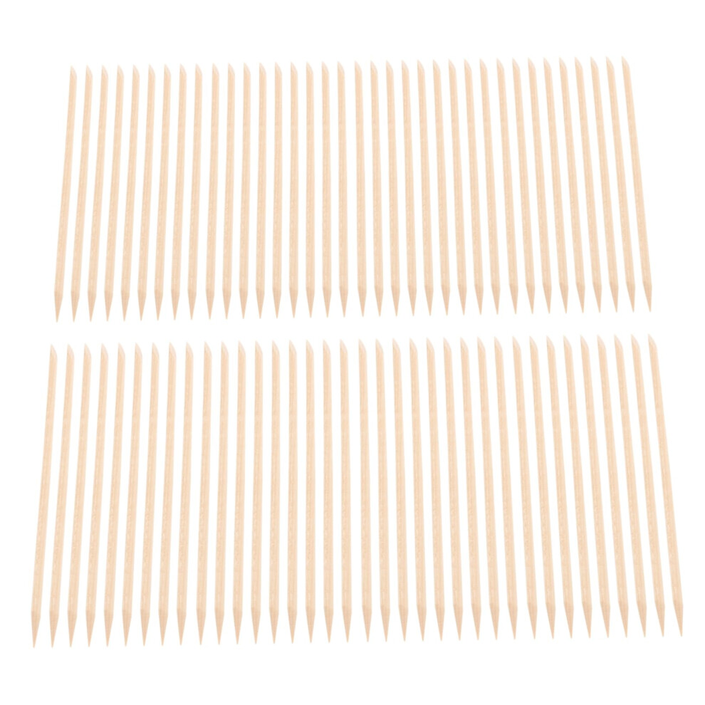 100Pcs Wooden Cuticle Pusher Sticks for Manicure Pedicure Durable Nail Care Tools for Salon and Home