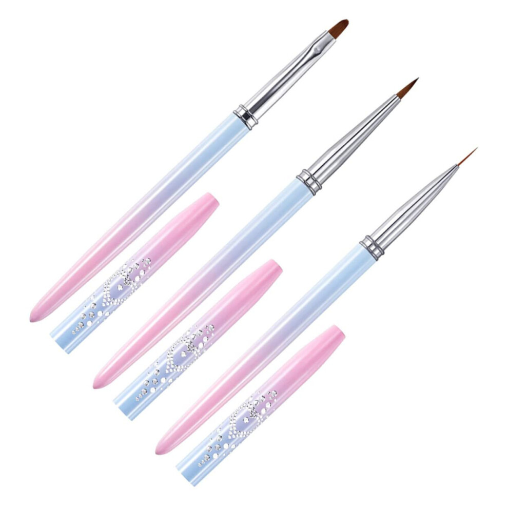 3Pcs Nail Art Brushes and Pens Set, Precision Fine Tip for DIY Manicure and Salon Use