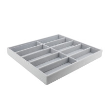 Caja para 10 gafas de sol 36x32x3,5 cm terciopelo gris
