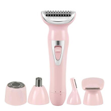 Gezichtshaartrimmer, veilige en pijnloze verwijdering voor mannen en vrouwen, 5-in-1 met verwisselbare opzetstukken, oplaadbare elektrische